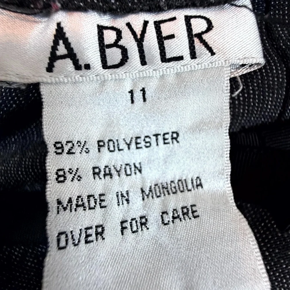 A.‎ Byer A-Line Skirt Womens 11 Heather Gray Cute Career Casual Ribbon Front